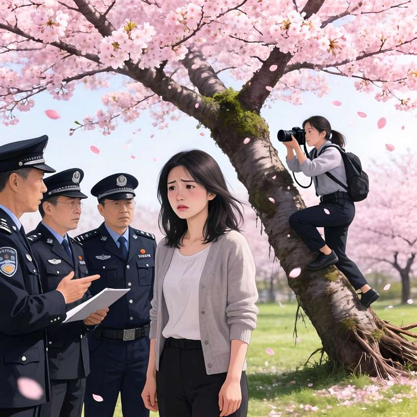 事件概述：压塌20年樱花树女子认错愿赔偿